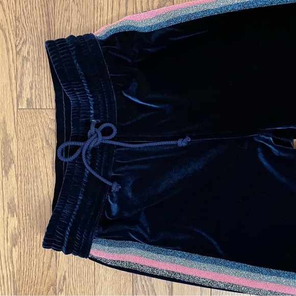 MOTHER REVOLVE The Velvet Lounger Ankle Velour Track Pants in Navy - Picture 4 of 16